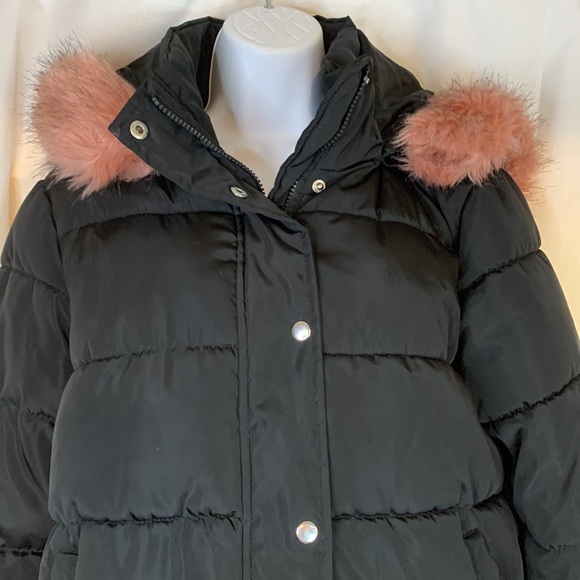 Forever 21 Puffer Pink Hooded Coat L - Picture 2 of 9